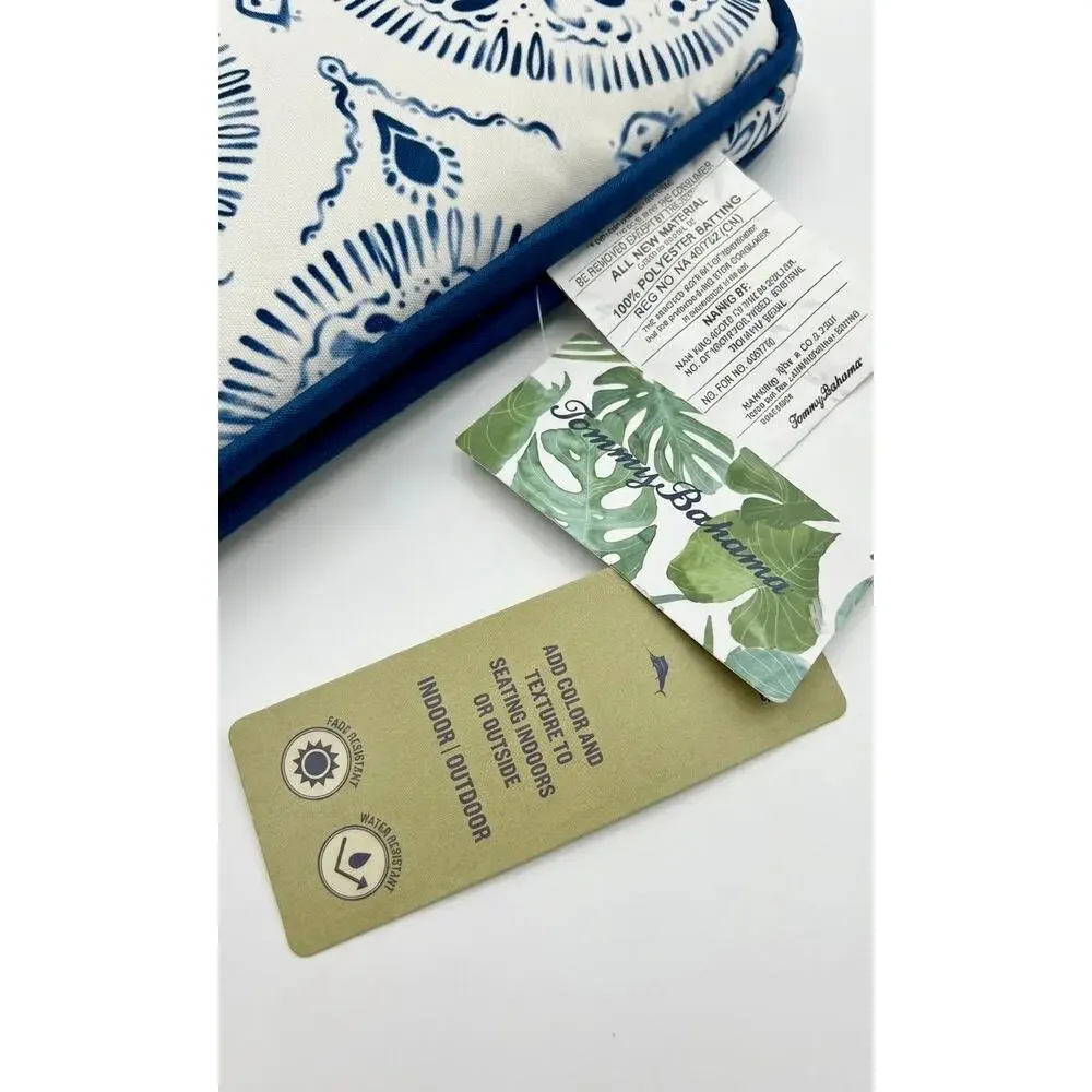 Tommy Bahama Blue & White Medallion Indoor/Outdoor Bench Cushion NWT